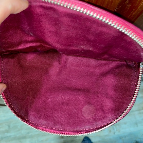 Beautiful bubble-gum pink cross body leather workwear bag...